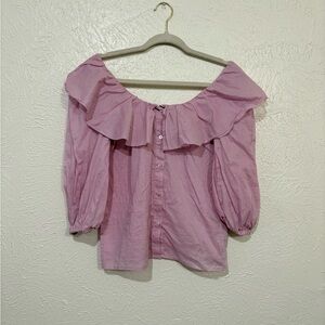 Chic soft pink Off-Shoulder Blouse